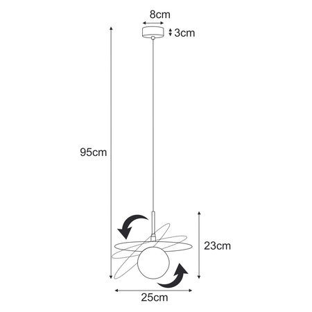 Lampa wisząca Kaja FERMI K-5381 czarny, grafitowy