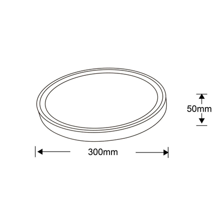 Plafon Vegas mały czarny 4000K 1xLED IP54 LP-550/1C S 4BK