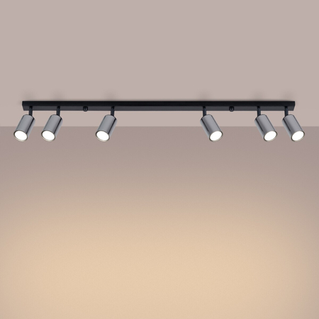Sollux Lighting Plafon WINX 6L czarny/chrom SL.1372