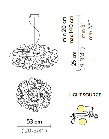 Lampa wisząca Slamp CLIZIA - MAMA NON MAMA BLACK - TRANSPARENT WIRE S CLISS00BNM01T00000EU czarny