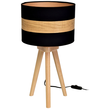 Milagro Lampka stołowa TERRA 1xE27 MLP6292 Czerń / Naturalne drewno