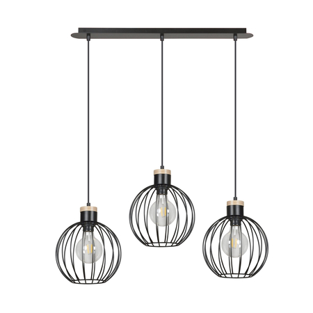 Lampa wisząca BARBADO 3 BLACK Emibig 754/3 czarny