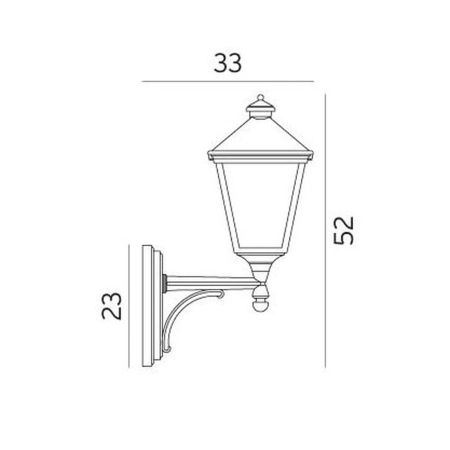 LONDON 480 BLACK E27 LED 9W ON ARM UP