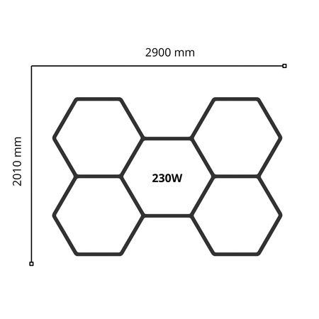 Lampa LED Hexagon Blaupunkt 230W geometryczny panel sufitowy led 4000K CRI90 w kształcie plastra miodu
