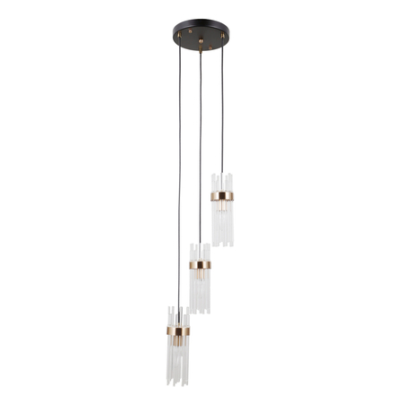 Lampa wisząca Italux Taraso PND-40760-3-BK-HBR Czarny mat, złoty