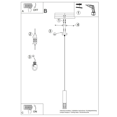 Sollux Lighting Lampa wisząca LAMI 1 biały SL.1686
